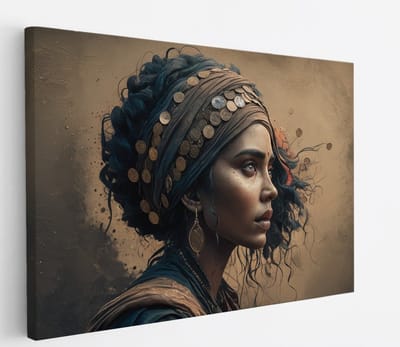 Saammp Canvas Schilderij - Sieraden- Vrouw - abstract - 30x20 - Foto op canvas - Wanddecoratie - Muurdecoratie Woonkamer - Slaapkamer decoratie - Canvas Print