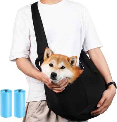 Reistas Honden - Transporttas Dieren - Reizen Buiten - Verstelbaar Ademend - Tot 15 kg - Zwart