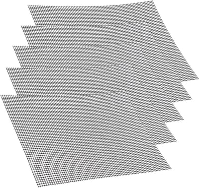 Set van 5 Herbruikbare Grillmatten, Antiaanbak Grilmatten voor Gas- en Houtskoolgrills, 42 x 36 cm, Ideaal voor BBQ, Oven en Airfryer