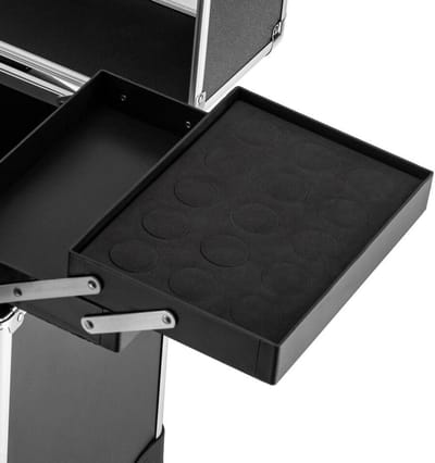 Professionele Cosmetica Trolley met Wielen en Slot - Multifunctionele Make-up Koffer met 4 Lades