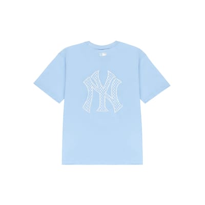 T-shirt Manches Courtes Col Rond Imprimé Logo Yankees de New York MLB Unisexes Bleu 3ATSM2023-50BLL M white