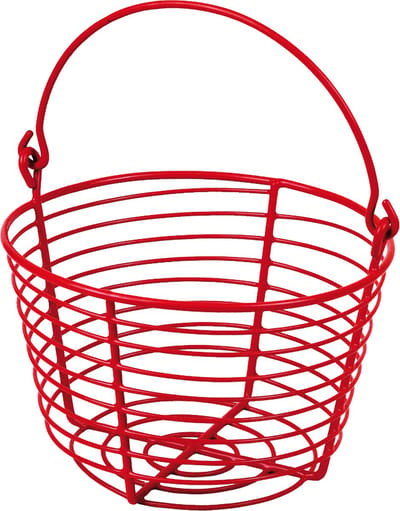 Gaun Eiermandje – Verzamel en vervoer verse eieren – Ideaal om eieren in te bewaren – Metalen eierhouder – Metaal – ø 20cm - Rood