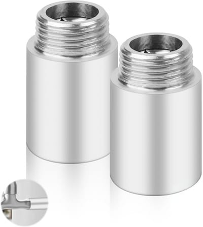 2 stuks - Kraanverlengstukken - 40 mm roestvrijstalen verlengstukken - voor douchekopverlengstukken, kranen, hoekkranen en douchekopaansluitingen
