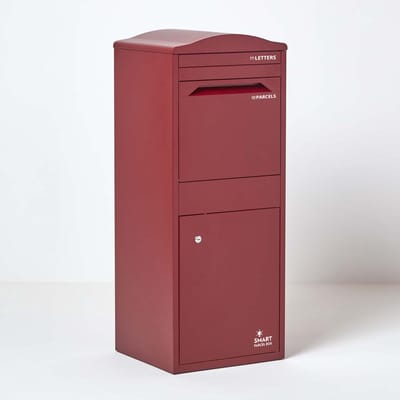 Smart Parcel Box™ Pakketbrievenbus – Pakketbox / Pakketkluis – Gegalvaniseerd Staal – Gebogen Dak – Bordeaux