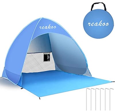 UPF 50+ Pop-Up Strandtent voor 2-3 Personen - Draagbare Zonneschermtent met Draagtas
