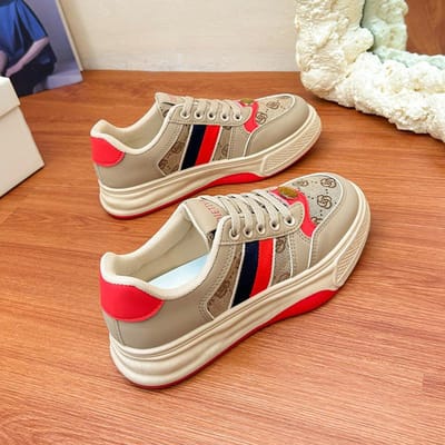 Dames Retro Casual Sneakers Herfst Platte Casual Schoenen Comfortabele Damesschoenen Outdoor Mode Schoenen 40 beige