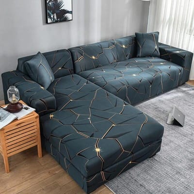 Elastische bankhoes voor woonkamer 1/2/3/4 zits bankhoes L-vormige hoekbankhoes Stretch hoes voor slaapbank fauteuil 1 Seater 90-140cm gray