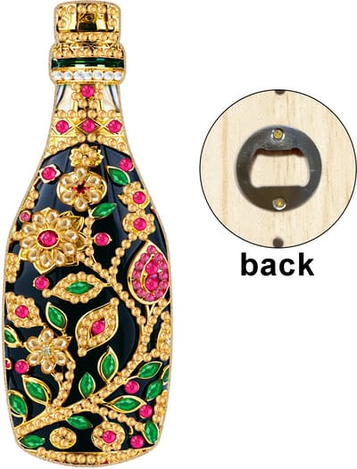 Flessenopener - 009 - Champagnefles - diamond painting - compleet pakket - Diamond painting by Wietske