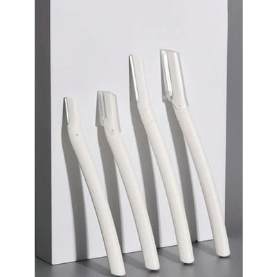 Set de 4 Rasoirs à Sourcils avec Protection, Convient aux Débutants, Hommes et Femmes, Trousse d'Outils de Beauté, Anti-Rayures, Pour Usage Commercial et Domestique 4pcs blanc