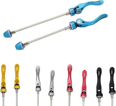 Snelspanners voor Fietswielen - Voor MTB en Racefietsen, Aluminium, Blauw, 1 Paar, Voor Voor- en Achteras