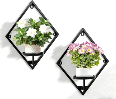 3 stuks plantenstandaard van zwart metaal, plantenrek voor binnen, voor keuken, slaapkamer, badkamer, terras, tuin, balkon (rommboide)