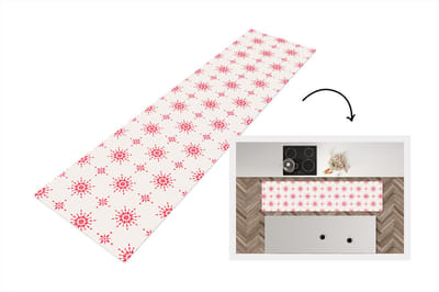 Keukenloper - Loper keuken - Sterren - Rood - Winter - Kerst - Patronen - 200x50 cm - Keukenloper vinyl
