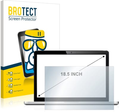 BROTECT - Screenprotector voor Laptops met 18.5 inch Schermen [410 mm x 231 mm, 16:9] - Folie Beschermfolie Beschermglas transparant