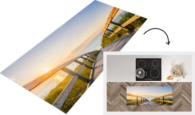 Keukenloper - Loper keuken - Kalm strand in Duitsland bij zonsondergang - 120x50 cm - Keukenloper vinyl