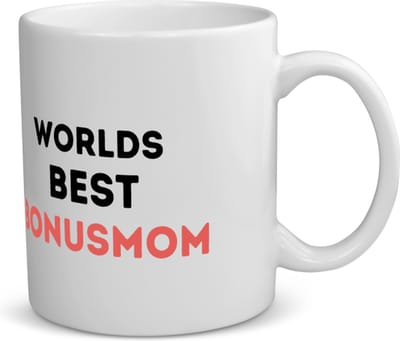 Akyol - worlds best bonusmom koffiemok - theemok - Mama - de beste bonusmoeder - moeder cadeautjes - moederdag - verjaardagscadeau - verjaardag - cadeau - geschenk - kado - gift - moeder artikelen - 350 ML inhoud