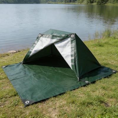 Afdekzeil met Ogen - Beschermzeil Waterdicht - Spullen Bedekken - UV-Bestendig Scheurvast - 130 x 180 cm - Leger Groen