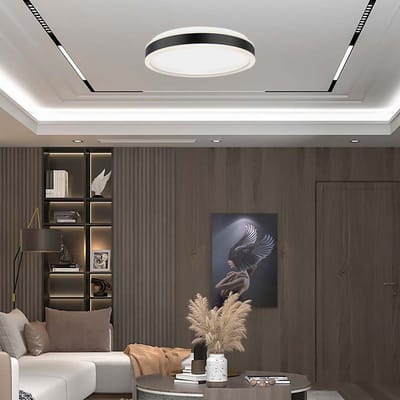 V-TAC VT-7758-B LED plafondlamp rond zwart 42W 4400lm 4000K – dimbare design plafondlamp modern