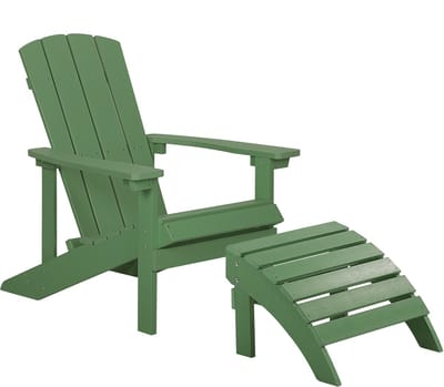 ADIRONDACK - Tuinstoel met voetenbank - Groen - Kunsthout