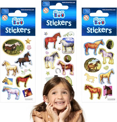 Stickerset voor kinderen, stickers met paardenthema