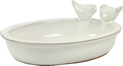 Vogelbad momo aardew l30b23h10 wit