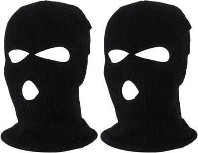 Allecto plus - Bivakmuts met 3 gaten, ademend en thermisch, zwart gezichtsmasker voor mannen en vrouwen, geschikt voor fietsen, skiën, hardlopen en snowboarden.