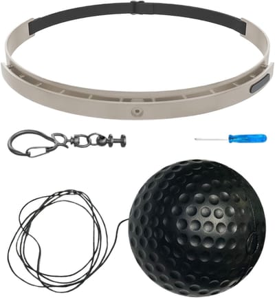 Boks Reflexbal - Trainingsbal Hoofdband - Coördinatie Verbeteren - Zonder Montage - 6 cm Diameter - Zwart