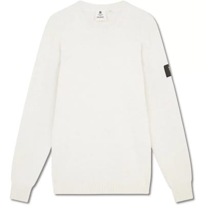 Trui van breiwerk met ronde hals en details op de schouders Lyle & Scott