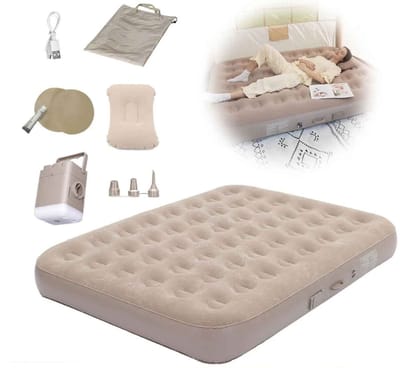 Casa Living Opblaasbaar Luchtbed - Opblaasbaar Bed - Voor 2 Personen - Ingebouwde Luchtpomp - Waterdicht Campingbed - Compact
