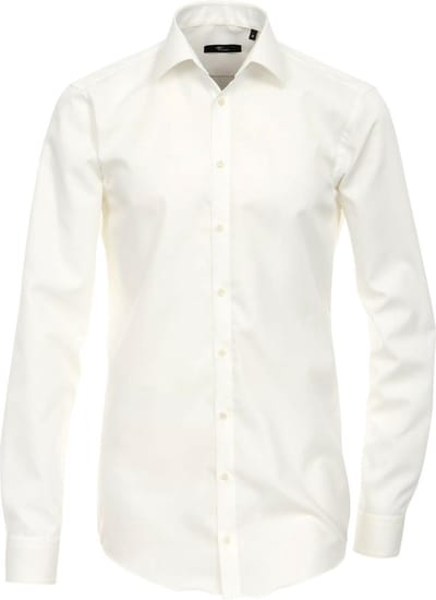 VENTI modern fit overhemd - mouwlengte 72 - beige - Strijkvrij - Boordmaat: 43 (EU maat: XL)