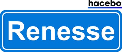 Hacebo - Plaatsnaam Sticker - 29x10 CM - Renesse sticker - Verkeersborden sticker - grappige cadeaus - Renesse