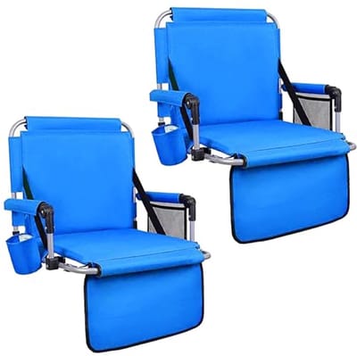 Opvouwbare Stadionstoelen met Rugsteun en Armleuningen - 2 Stuks - Comfortabele Draagbare Stoelen voor Evenementen