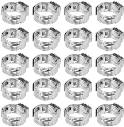 Dailygoods- Slangklem 20 Stuks - Roestvrij Staal - Verstelbare Klemmen - Dubbele Draad - Industrieel/huishoudelijk - Voorkomt beknelling