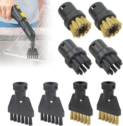 Set van 8 Stoomreinigers, Krachtige Reinigingsborstel, Ronde Borstel, Mondstuk en Power Nozzles voor Keukenmeubels en Huishoudelijke Reiniging