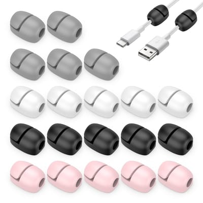 Dailygoods - Set van 20 Siliconen Kabelklemmen voor Thuis en Kantoor