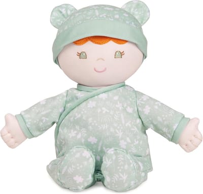 Babypop Pluche - Zachte pop - Knuffelen en spelen - Gemaakt van gerecyclede materialen - 305 cm - Mintgroen