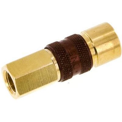 Messing DN 5 Bruin-Coded Luchtkoppeling Snelkoppeling G 1/8 inch Binnendraad - CLS5-F-B-BRO-CD-018