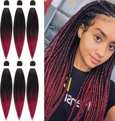 Pre-stretched vlecht haar 6 packs 66 cm Hot Water Setting - Professionele Zacht Yaki-textuur Synthetische Braid Hair Extensions haar ringen vlechten