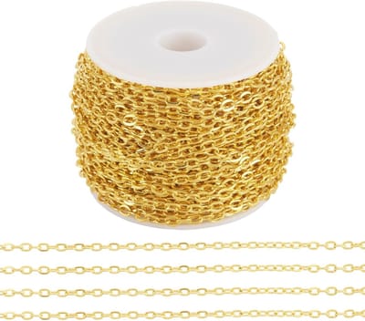 10M Plat Ovale Schakelketting Ongeveerd Gouden IJzeren Verlengketting voor DIY Sieraden Maken, Unisex Accessoire