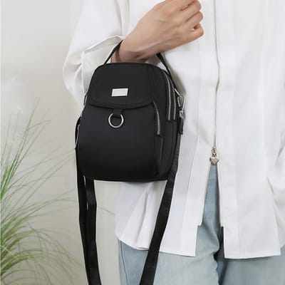 Dameshandtas, casual en modieus Oxford-doek, high-end single-shoulder crossbody tas, dames mobiele telefoontas A-DH black