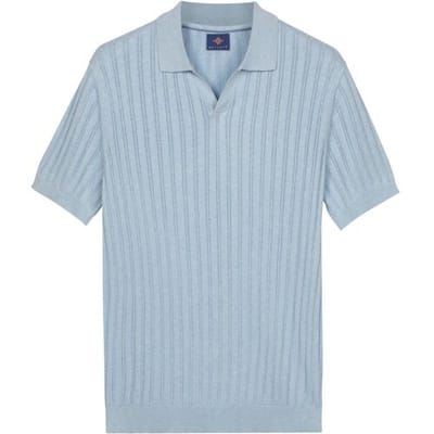 Baileys Polo Allover Drop Needle Knit Stripe Texture Soft Blue / male
