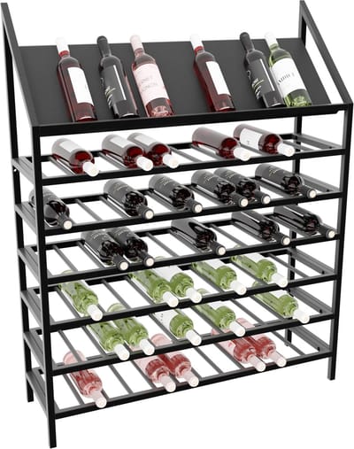 MetaloPro Wijnrek Napa – Zwart Metalen Flessenrek Voor 84 Wijnflessen, Robuust Design, Ideaal Voor Keuken, Kelder Of Bar – 125×100×30cm