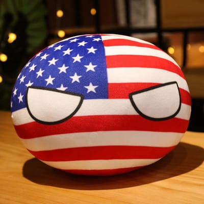 10-40cm Kawaii Countryball Pluche Speelgoed Gevuld Polandball Un Usa Ussr Frankrijk Rusland VK Japan EU Canada Ita Ru Bankkussen Hanger 10cm blue
