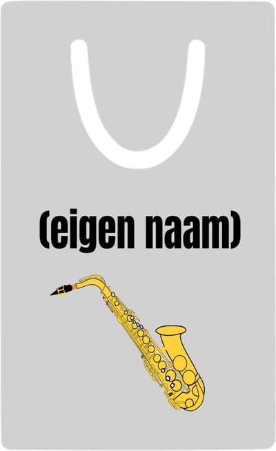 Hacebo® - saxofoon met eigen naam metalen boekenlegger - Saxofoon - muziek liefhebbers - iemand die houdt van saxofoons - verjaardag - cadeau - kado - geschenk Bladwijzer boekenleggers - 7.6 cm x 5cm