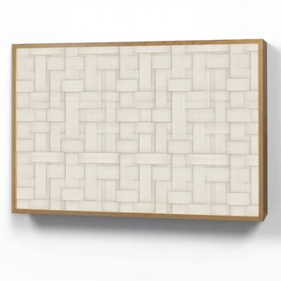 Wandlamp 100x70 cm - Oplaadbaar - Vlechtwerk - Banen - Beige - Wandlampen binnen woonkamer - Slaapkamer lamp - Decoratieve nachtlamp - Vloerlamp draadloos