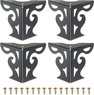 Set van 4 Zwarte Metalen Meubelpoten Driehoekig Hol Ontwerp 7,5 cm - Geschikt voor Bank, Kast, Tafel en DIY Meubels