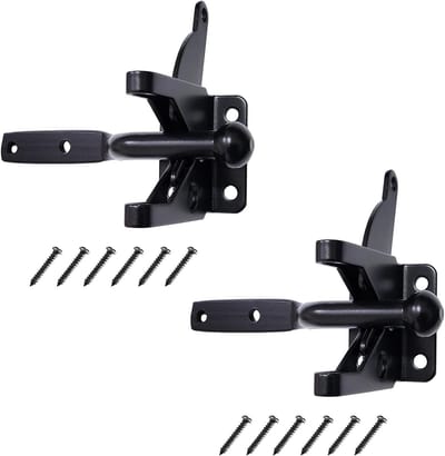 Dailygoods- Poortklink Zelfsluitend - Automatische Vergrendeling - Houten/Metalen Deuren - Twee Sets - Hoogwaardig Metaal - Roestbestendig - Deurslot