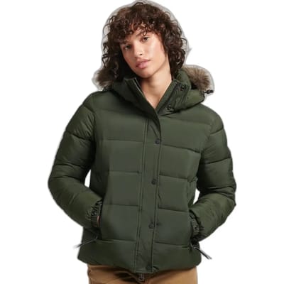 Superdry - Korte tussenlaagjas met capuchon - Dames - Gewatteerde jassen