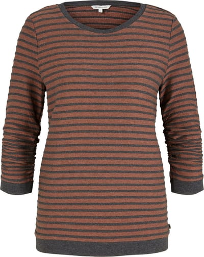 TOM TAILOR striped jacquard sweat Dames Trui - Maat M