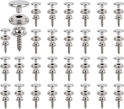 Push Button Set van 30 Stuks, RVS Drukknopen van 15 mm voor Zeilen, Tent en Meubels