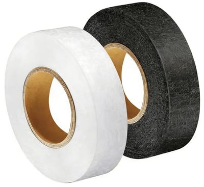 Hem tape voor strijken, naadband voor inkorten, 20 mm breed, wit en zwart, ideaal voor broeken, stoffen en gordijnen